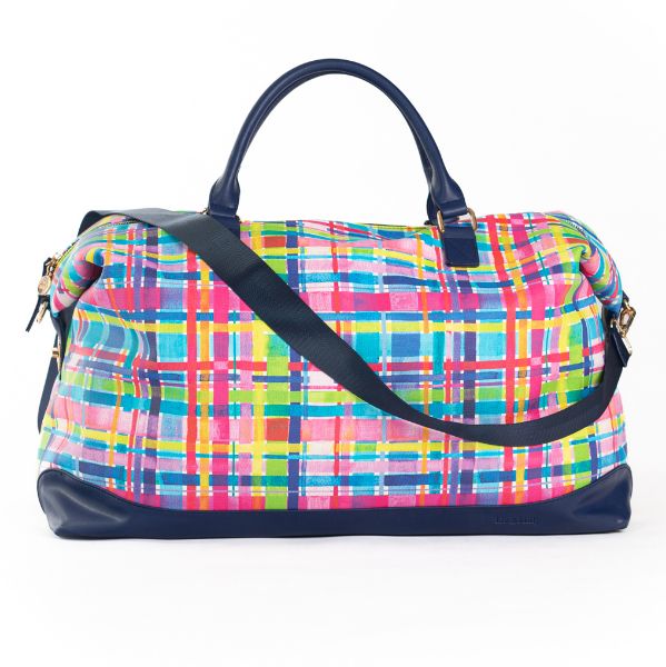 Picture of LORDIE DORDIE RAINBOW GINGHAM OVERNIGHT BAG